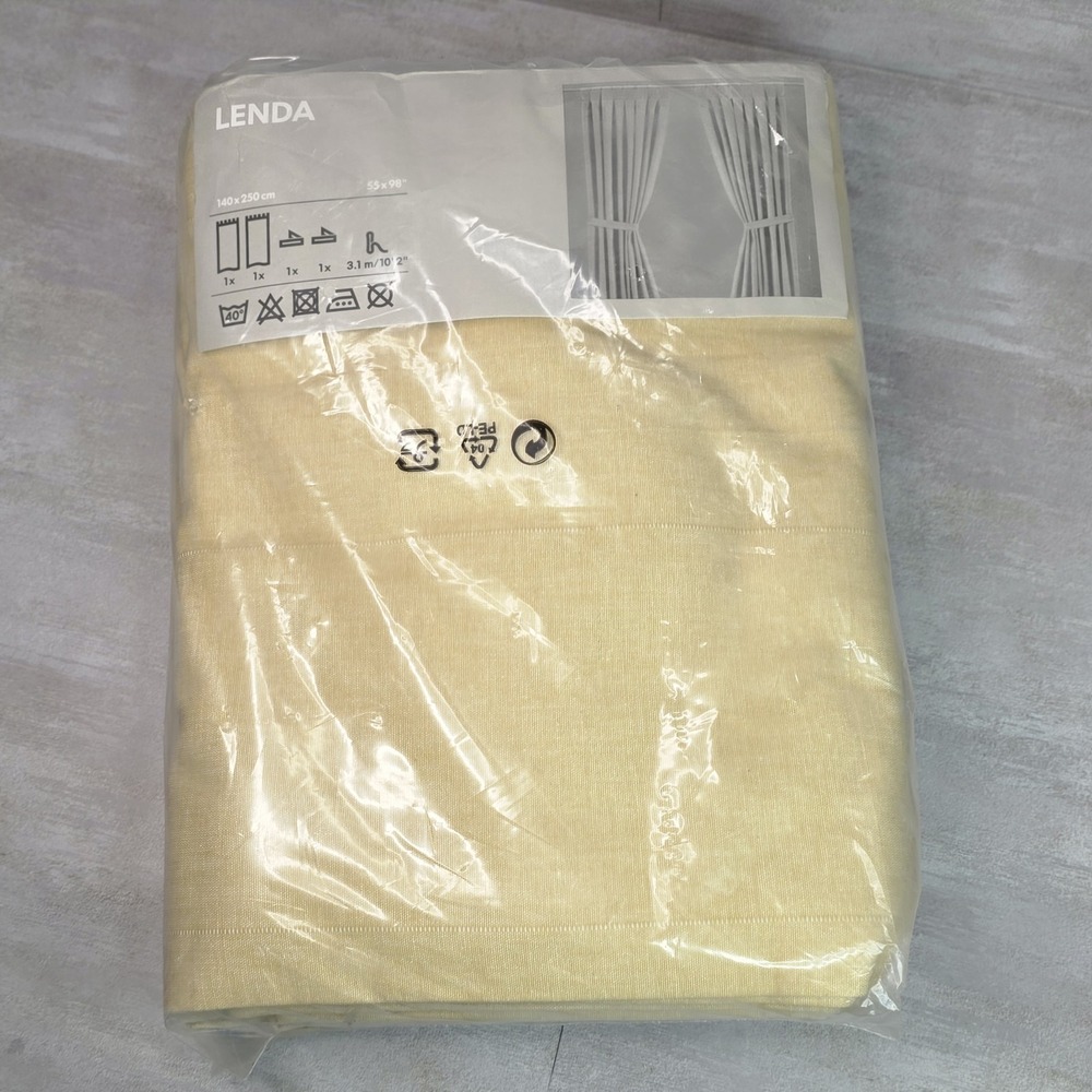 IKEA Lenda Curtains 1 Pair W.Tie BacksYellow 55x118" NEW Discontinued 501.119.77